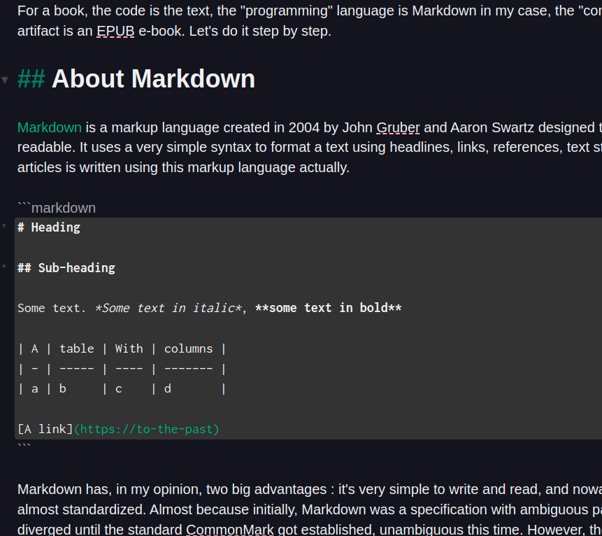 Markdown used with Zettlr